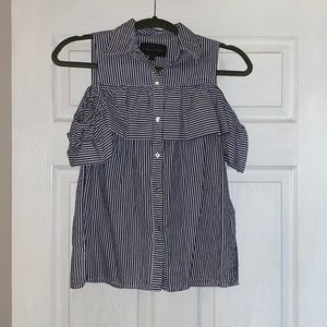 Sunday in Brooklyn Cold Shoulder Striped Shirt